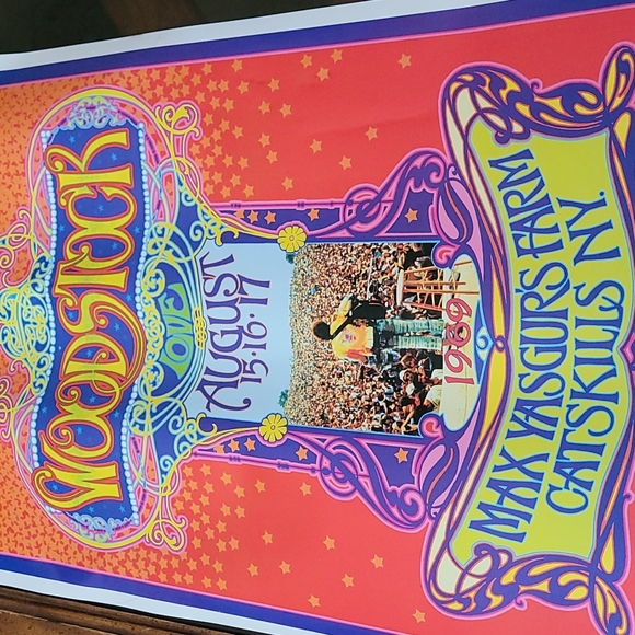 WOODSTOCK, 1969, Poster 24 x 17 1/2, Replica, EUC, not framed. - Picture 6 of 8